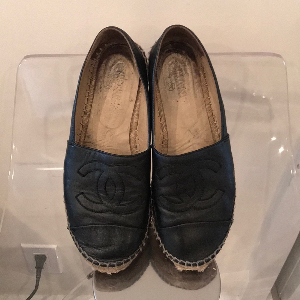 CHANEL leather espadrilles